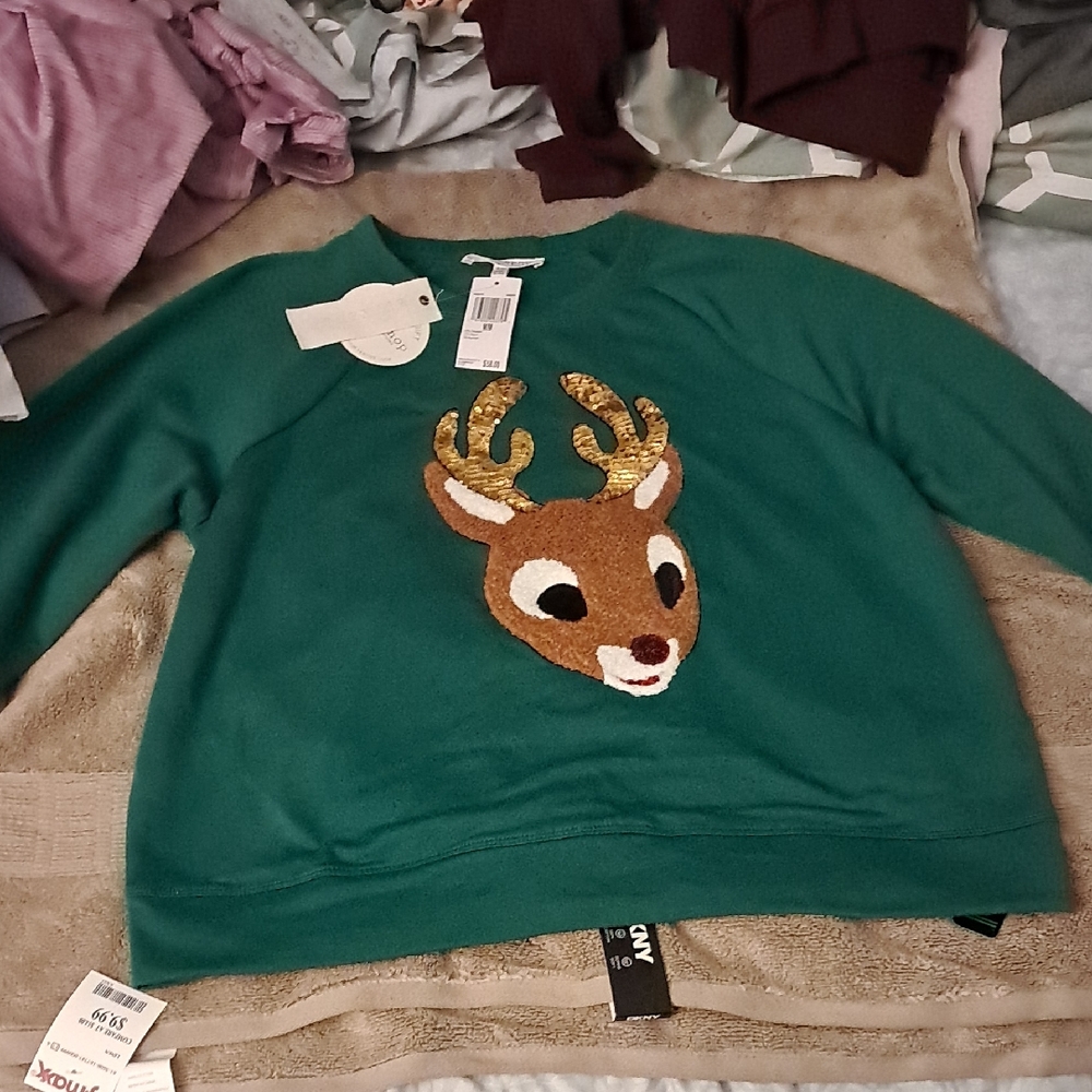 Green Reindeer Sweater